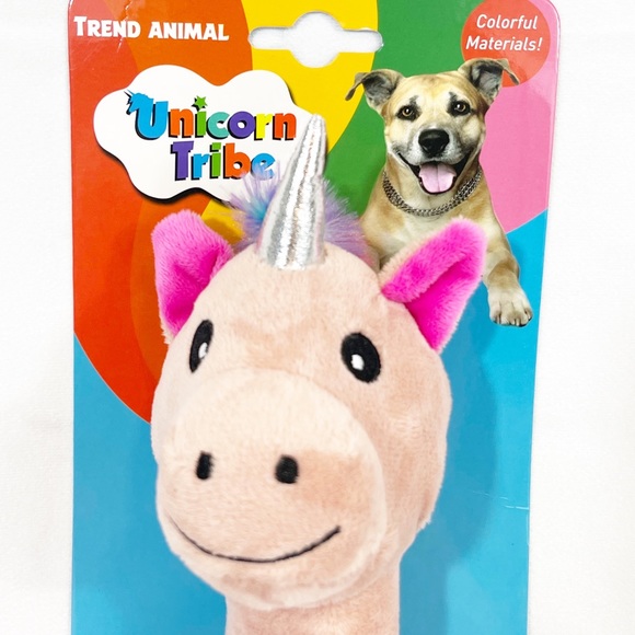 Unicorn Tribe Trend Interactive Animal Pet Dog Toy Pink Unicorn with Squeaker - Picture 3 of 10